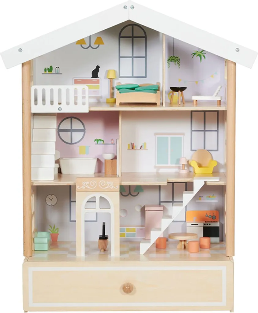 Grande Poupée en Bois Articulée Classic World - Set de 2 Pièces Robustes
