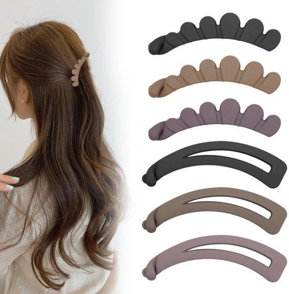 Barrettes à 6 niveaux mates pour queue de cheval et cheveux fins - Lot de 2