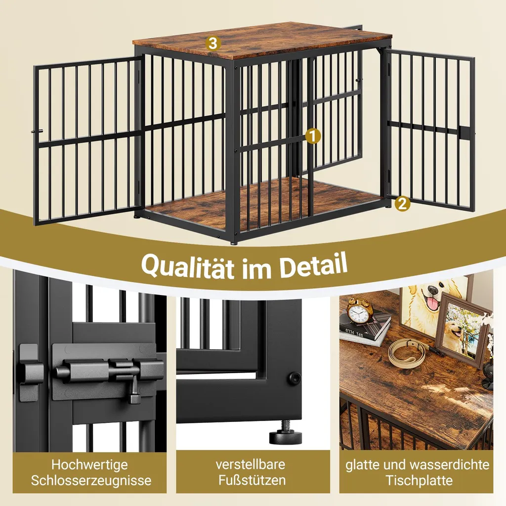 Meuble Cage Chien pour Salon - Solution de Couchage Décorative 84cm - 2