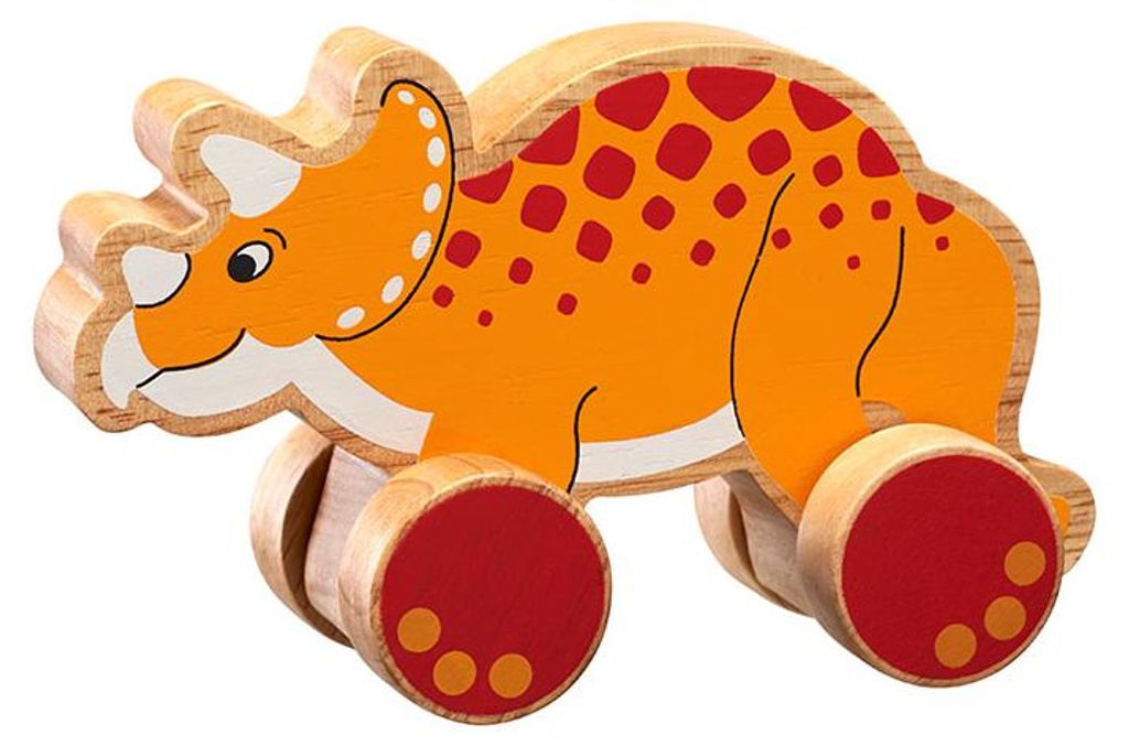 Lanka Kade Holz Schiebespielzeug Triceratops Dinosaurier Spielzeug