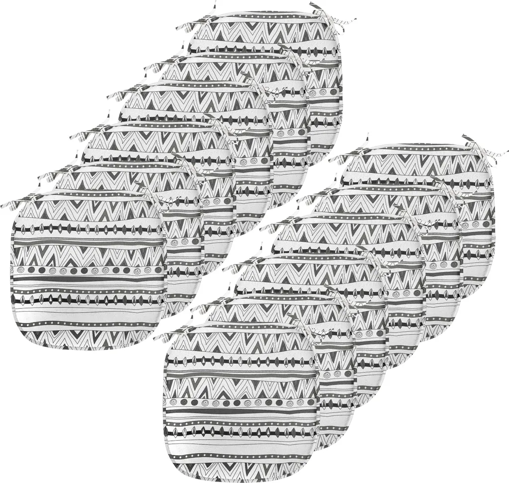 ABAKUHAUS Coussin tribal de salle à manger lot de 12 gris anthracite