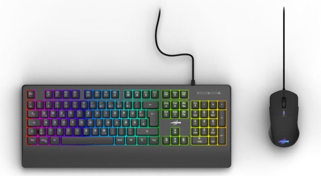 Hama Koop 320 2in1, Kabelgebunden, USB, QWERTZ, RGB-LED, Produktbild 
