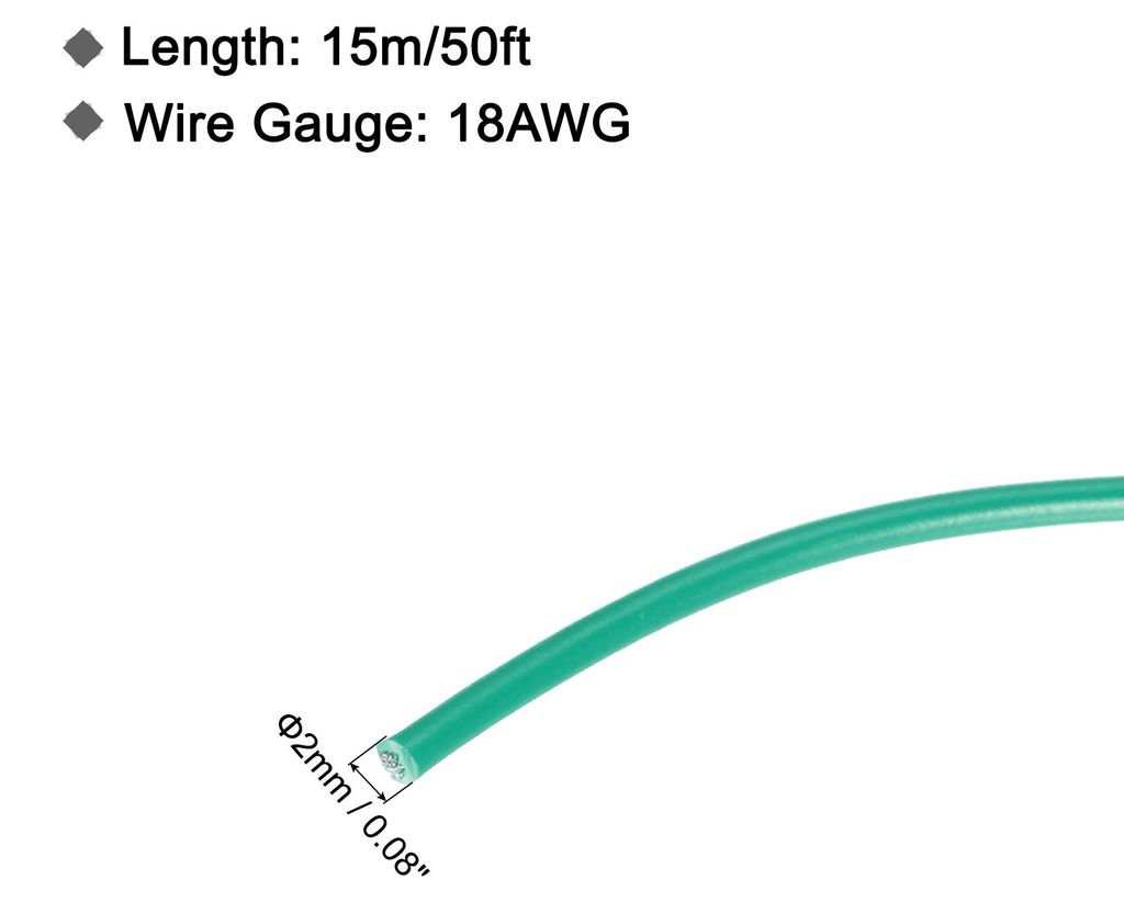 18 AWG 0.75mm2 Flexibel PVC Elektronik Kabel 15m, 2mm OD Verzinnter Kupferdraht fš¹r RC-Flugzeuge, Lastwagen, Auto, DIY Batterieklemmenkabel (Gr...