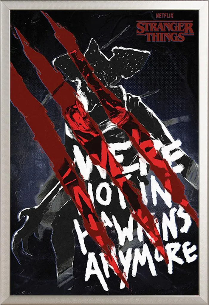 Quadro Stranger Things 4 Not In Hawkins Alluminio Shinsuke 61x91,5 cm