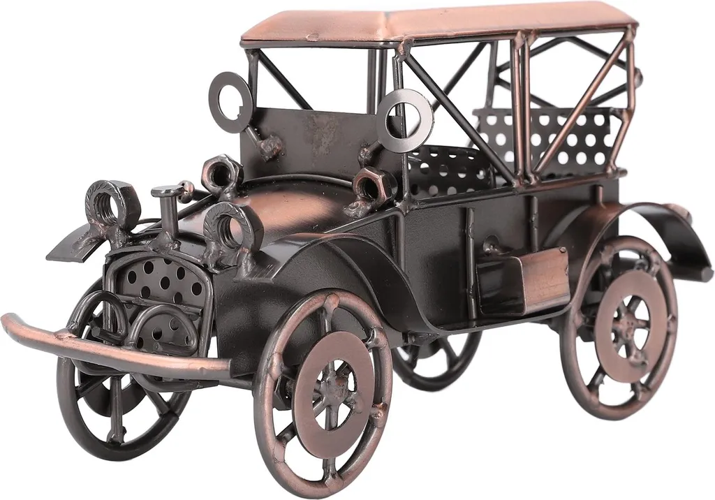 Voiture ancienne fer bronze incassable pour déco vintage durable 30cm