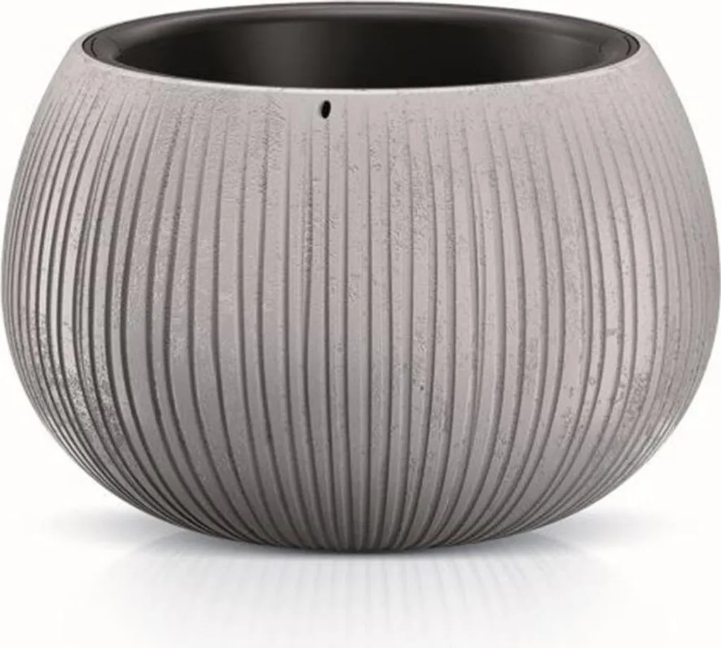 Pot de fleurs léger effet béton gris 37 cm : fini les bacs lourds