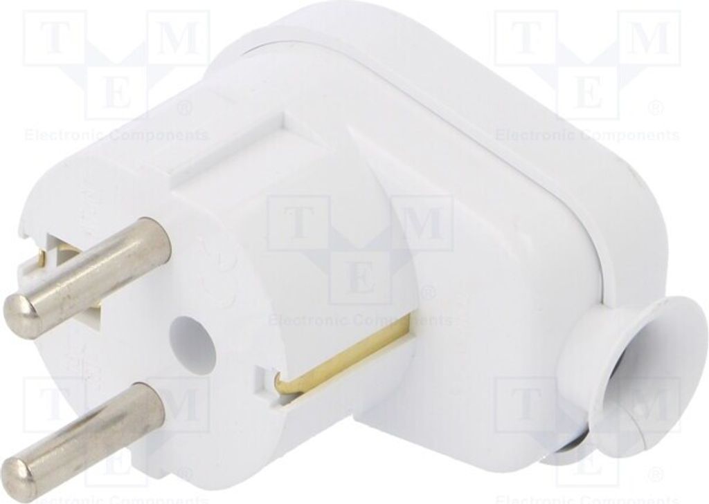 1x Steckverbinder: zur AC-Stromversorgung männlich Stecker 2P PE WT-16U BIAŁY Ein
