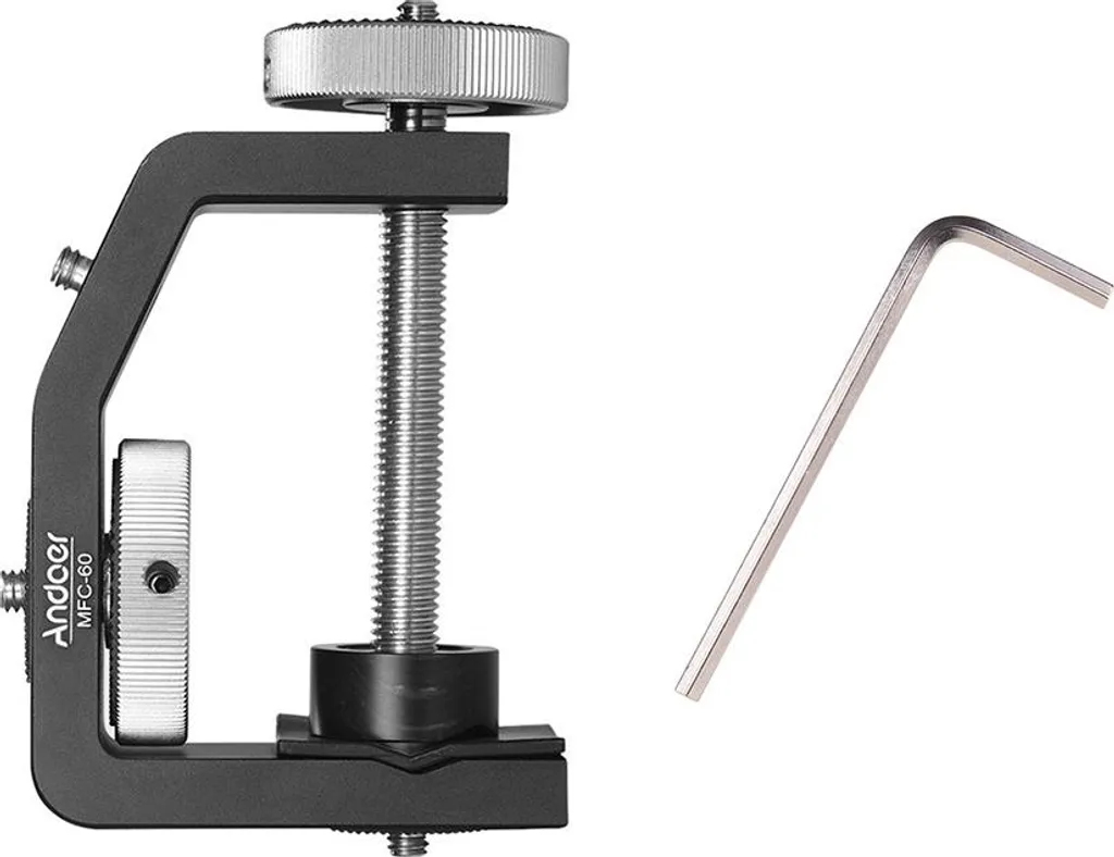 Pince de serrage pour bureau photographique avec ouverture de 60 mm