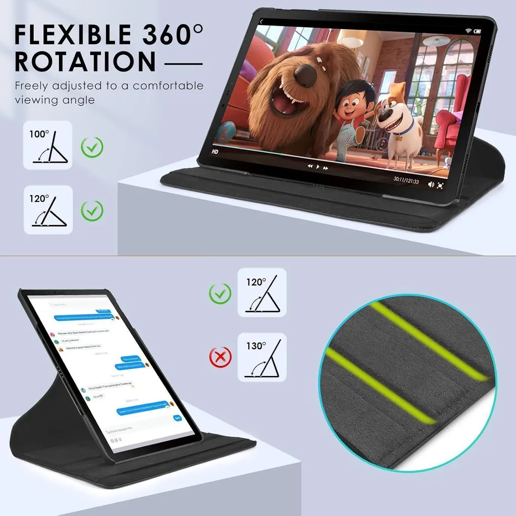 Support Tablette Samsung Galaxy Tab A 10.5 2018 Housse Rotative Noire - 6