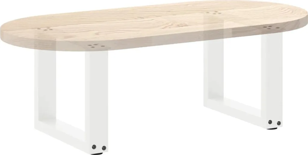 Gambe a U in Acciaio Bianco 40x30 cm - Set 2 Piedi Tavolino Moderno - 8