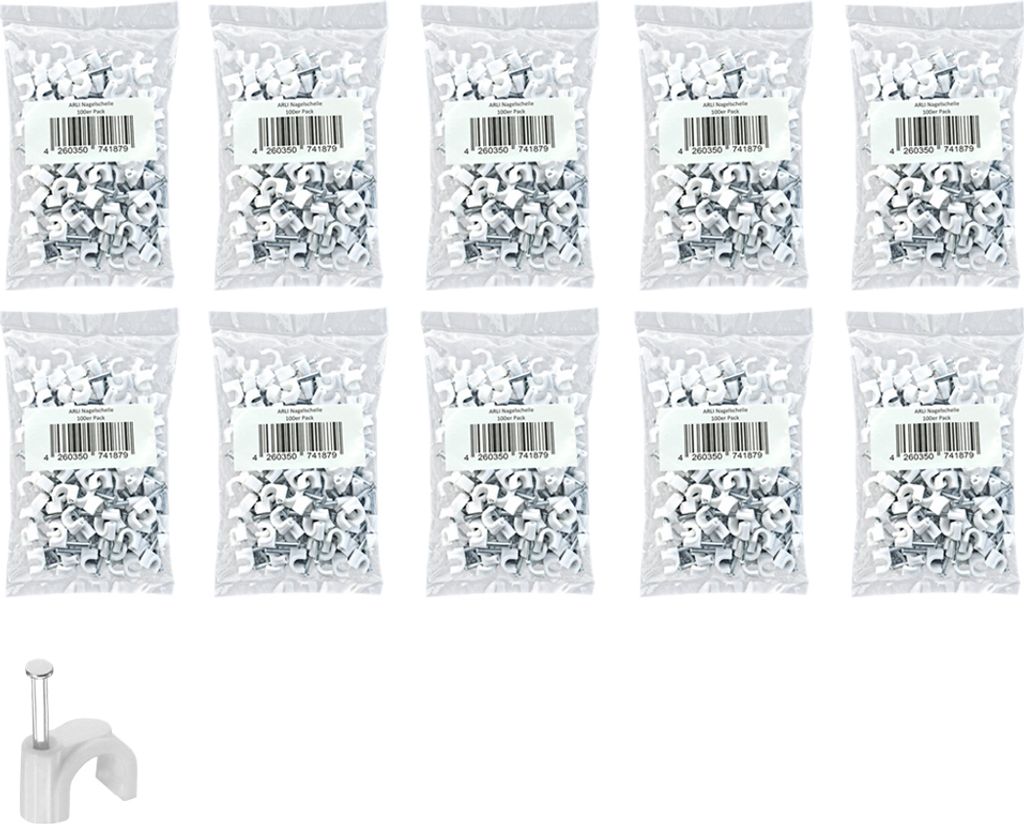 1000x ARLI Nagelschellen 7mm weiss Produktbild 
