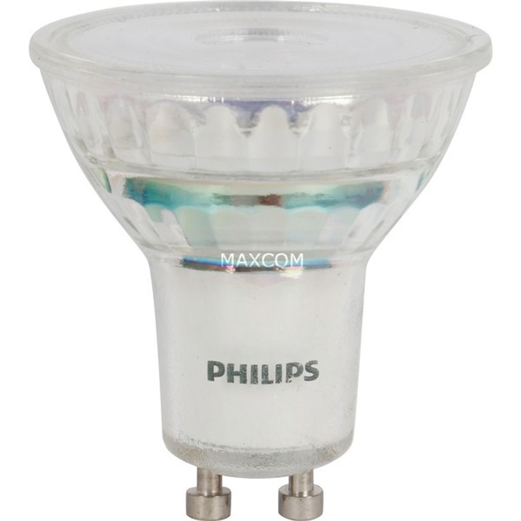 A Philips LED light bulb against a white background.