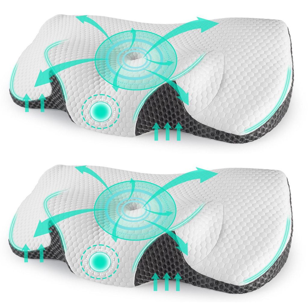 2 St. Kopfkissen Nackenschmerzen, Ergonomisches Memory Foam Nackenstützkissen, Orthopädische Kissen Gegen Nackenschmerzen, Schlafkissen Nackenkissen