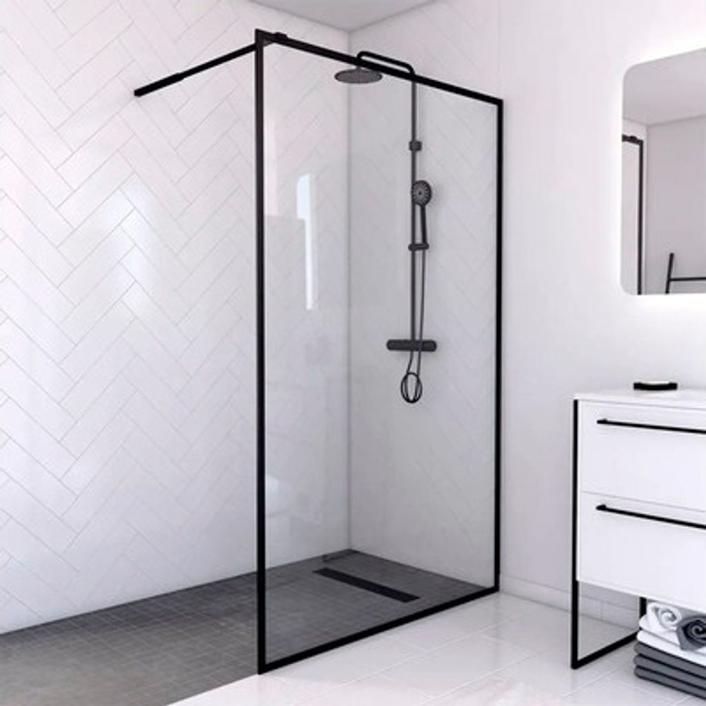 Walk In Aurlane 120 cm Profil schwarz Klarglas Reversibel Produktbild 