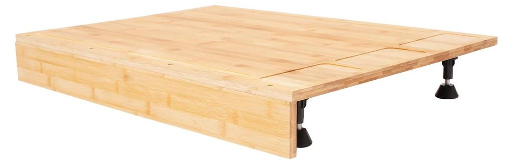 Kochfeldabdeckung - Schneidebrett - 2-in-1 - Bambus - Rechteckig - Arbeitsplattenschutz - Beige