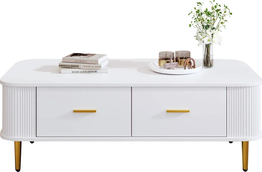 Table Basse Anti-Chocs à Coins Incurvés pour Salon Familial Sécurisé