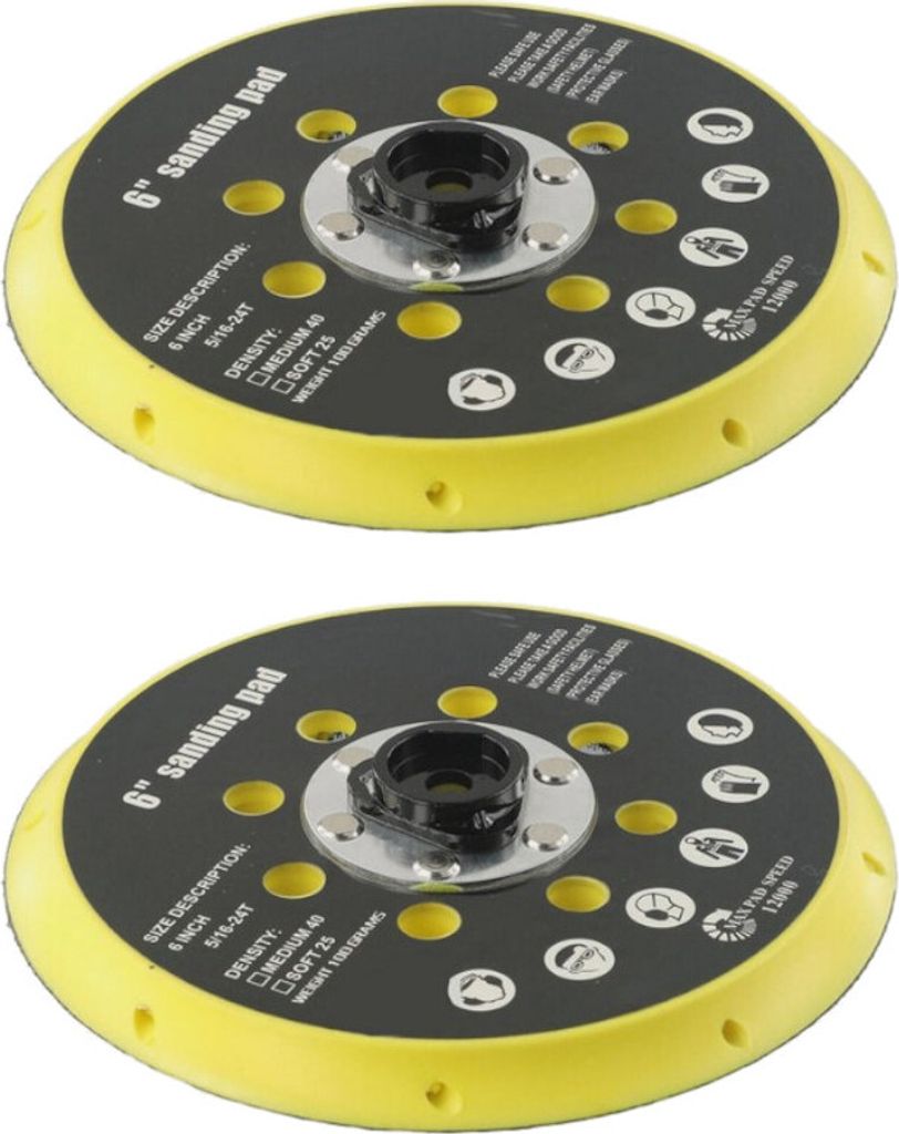 2x Trade-Shop Schleifteller Stützteller Haftteller 150mm für Makita BO6030 BO6040, Festool RO1 ET2 ES150 ETS150 Exzenterschleifer
