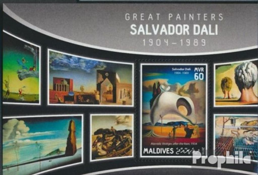 Briefmarken Malediven 2016 Mi Block 914 (kompl. Ausg.) postfrisch Salvador Dalí