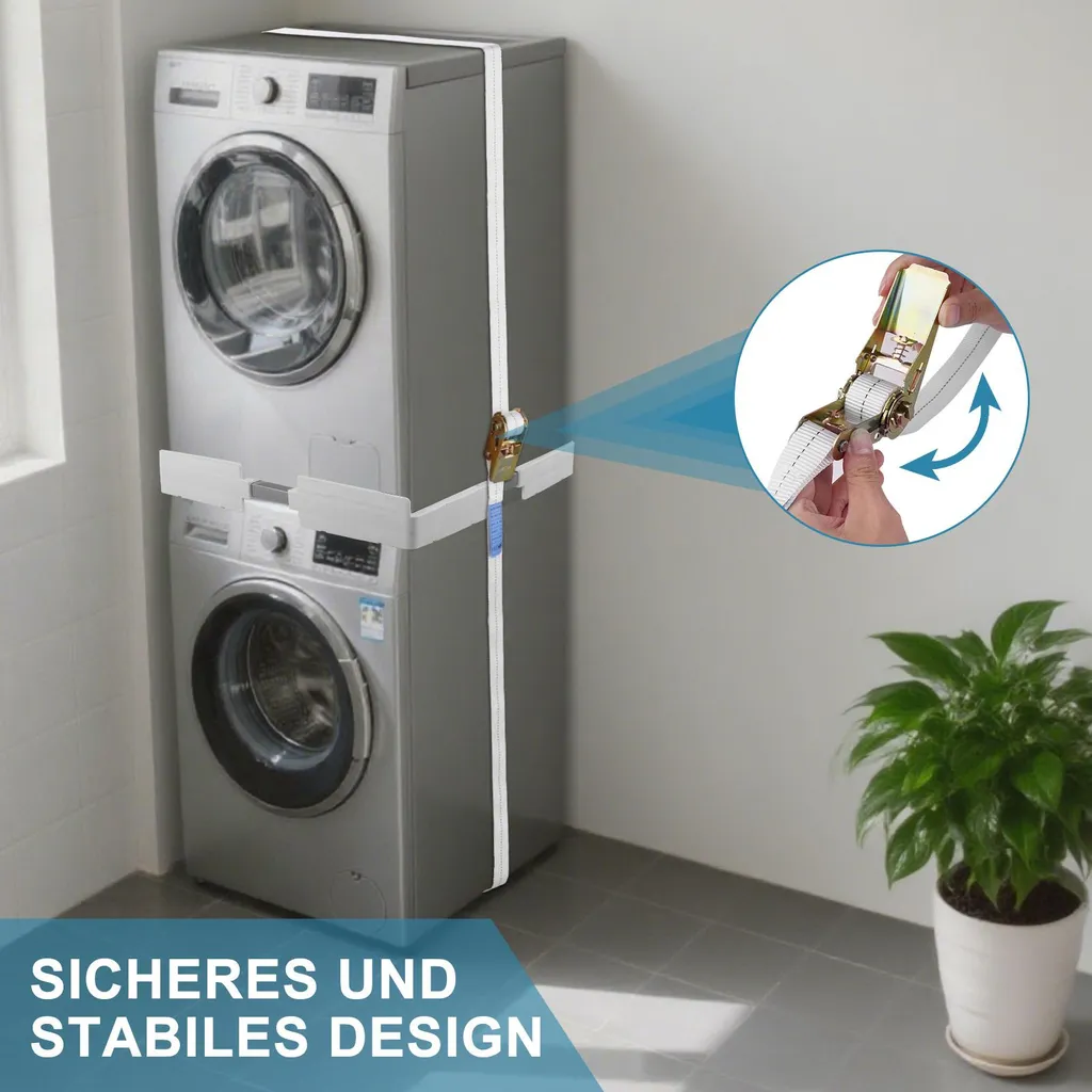 Kit d'empilage lave-linge et sèche-linge blanc universel - Gain de place - 3
