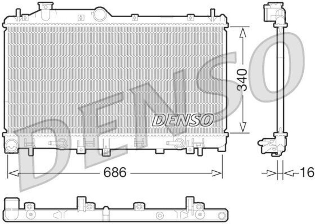 DENSO DRM36015 Kühler Wasserkühler Motorkühler für SUBARU Produktbild 