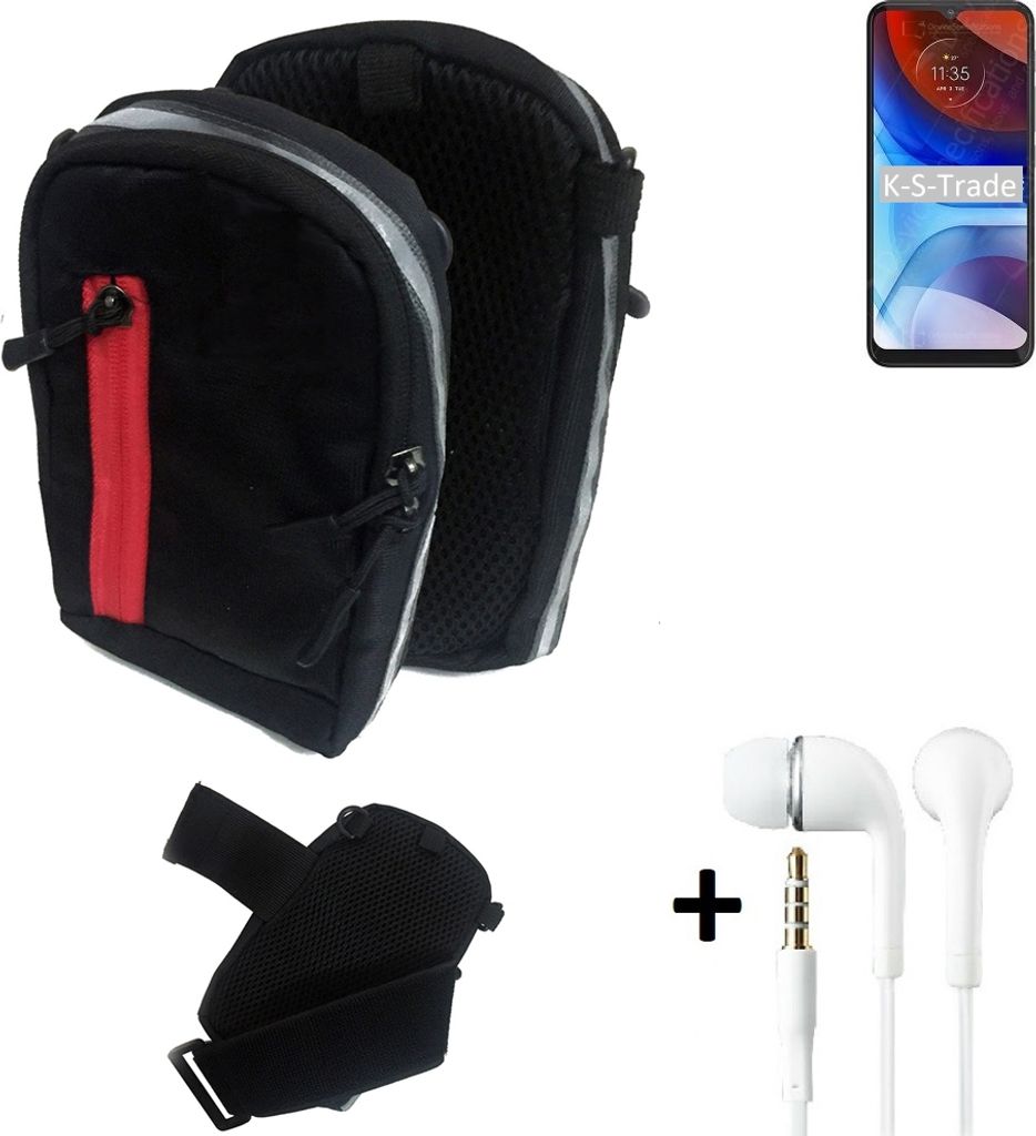 K-S-Trade Outdoor Gürteltasche Holster Umhängetasche + Kopfhörer kompatibel mit Lenovo K13 Note schwarz Handy Tasche Case travelbag Schutzhülle