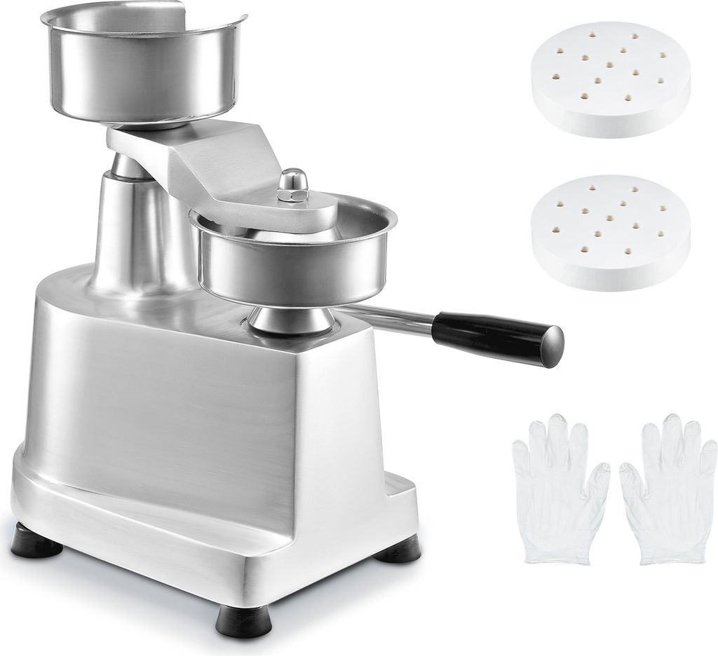 SucceBuy 5inch Commercial Burger Patty Maker, Beef Patty Press, Heavy Duty, Küche, 110V, Edelstahl/Silber, 1000 Papers