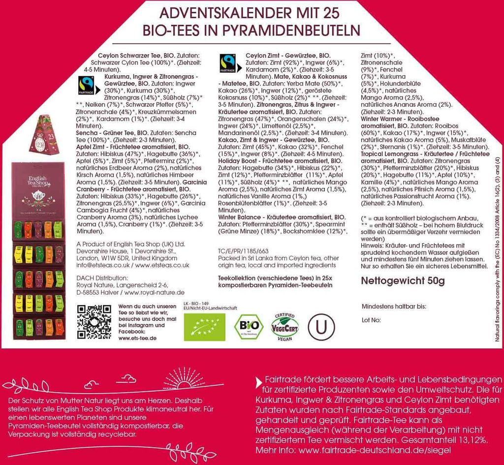 ETS - BIO Tee Adventskalender "Santa's Secret", Produktbild 9