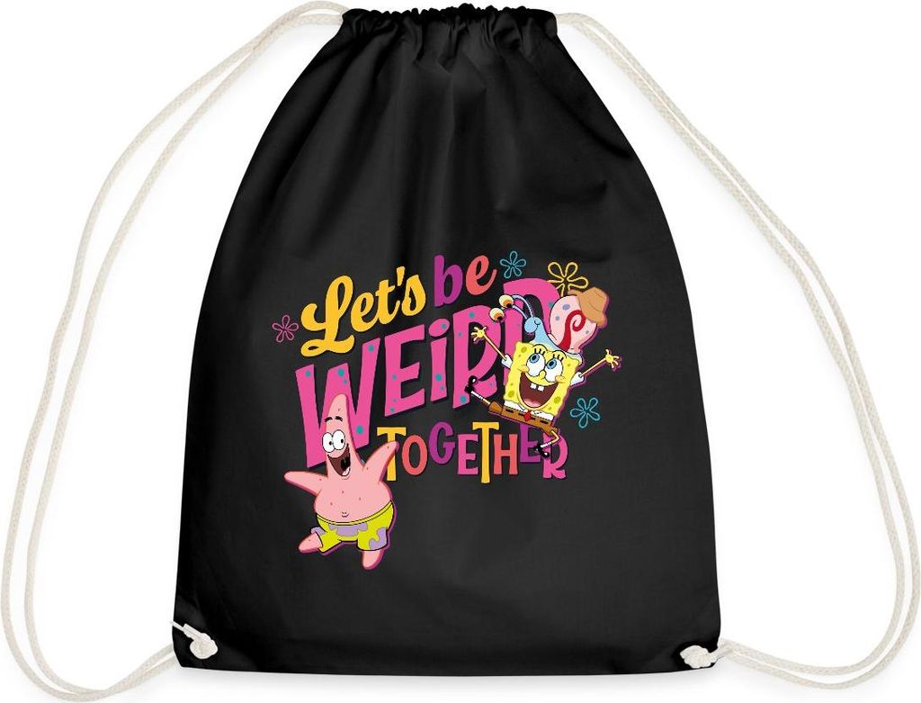 Spreadshirt SpongeBob Schwammkopf Patrick Gary Freundschaft Turnbeutel, One size, Schwarz