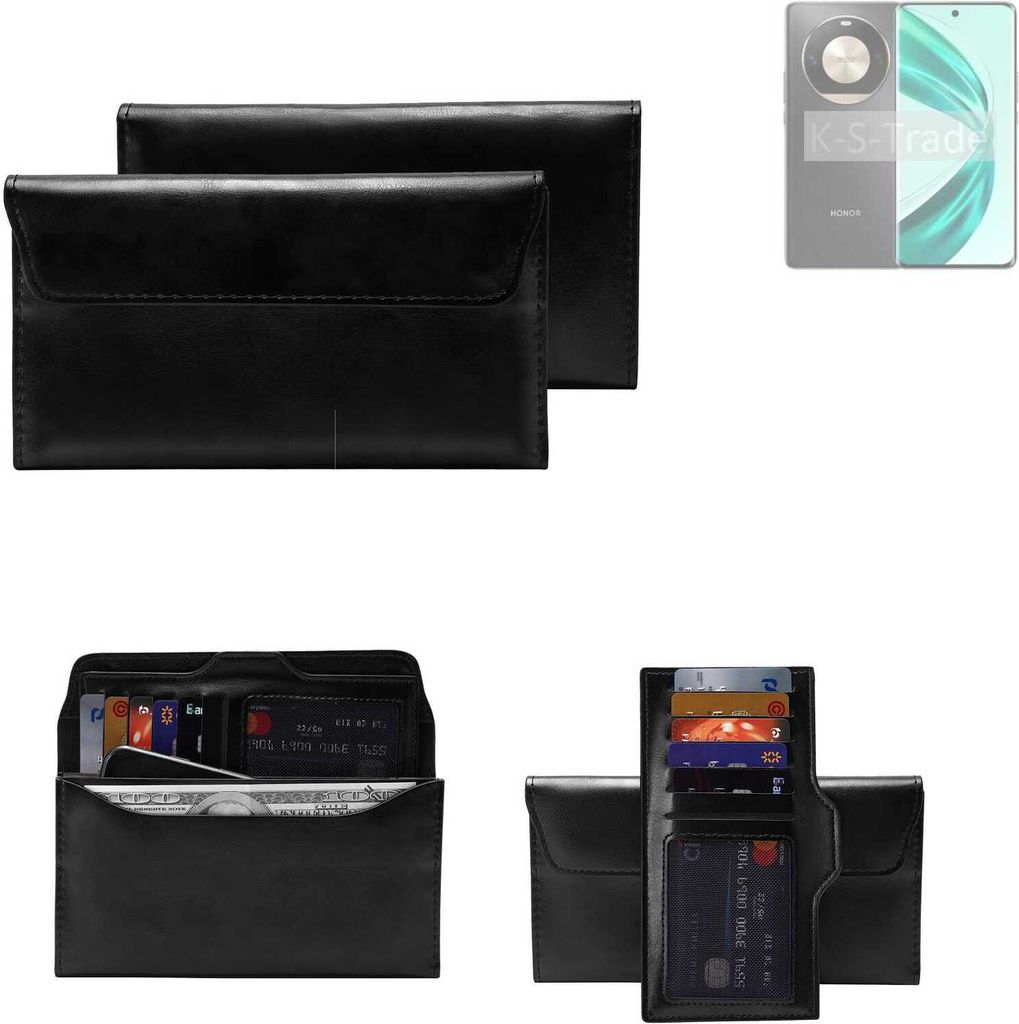 K-S-Trade Handy Hülle kompatibel mit Honor X50 Pro Schutz Hülle Tasche Schutz Case Handytasche Kunstleder schwarz, 1x