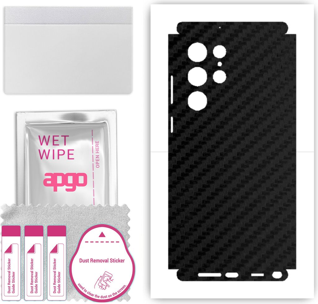 apgo Rückseite + Seiten Schutzfolie, Skin, kompatibel mit Samsung Galaxy S22 Ultra, Hinten Displayschutzfolie aus Vinylfolie, kratzfest, einfache ...