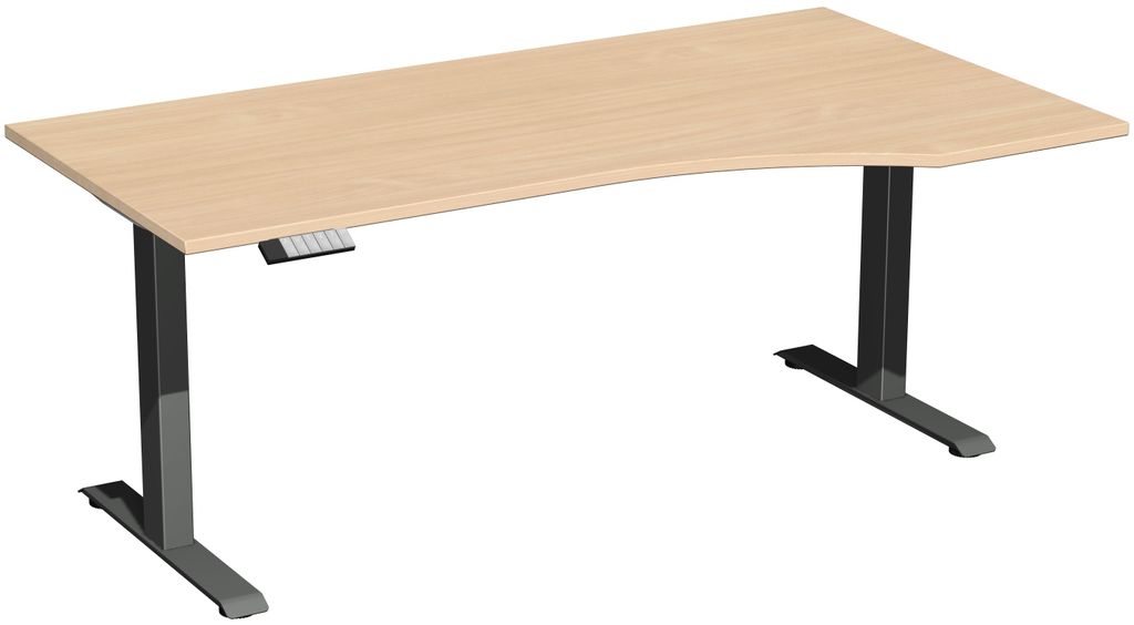 Elektro-Hubtisch Elevate Basic, rechts 1000 x 1800 mm, buche/anthrazit
