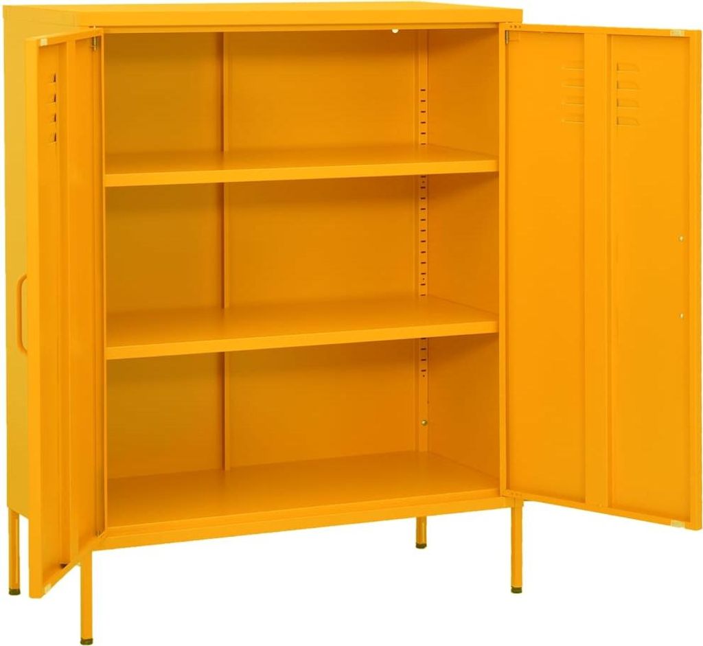 vidaXL Úložná skříň hořčicově žlutá 80x35x101,5 cm ocel Obrázek produktu 