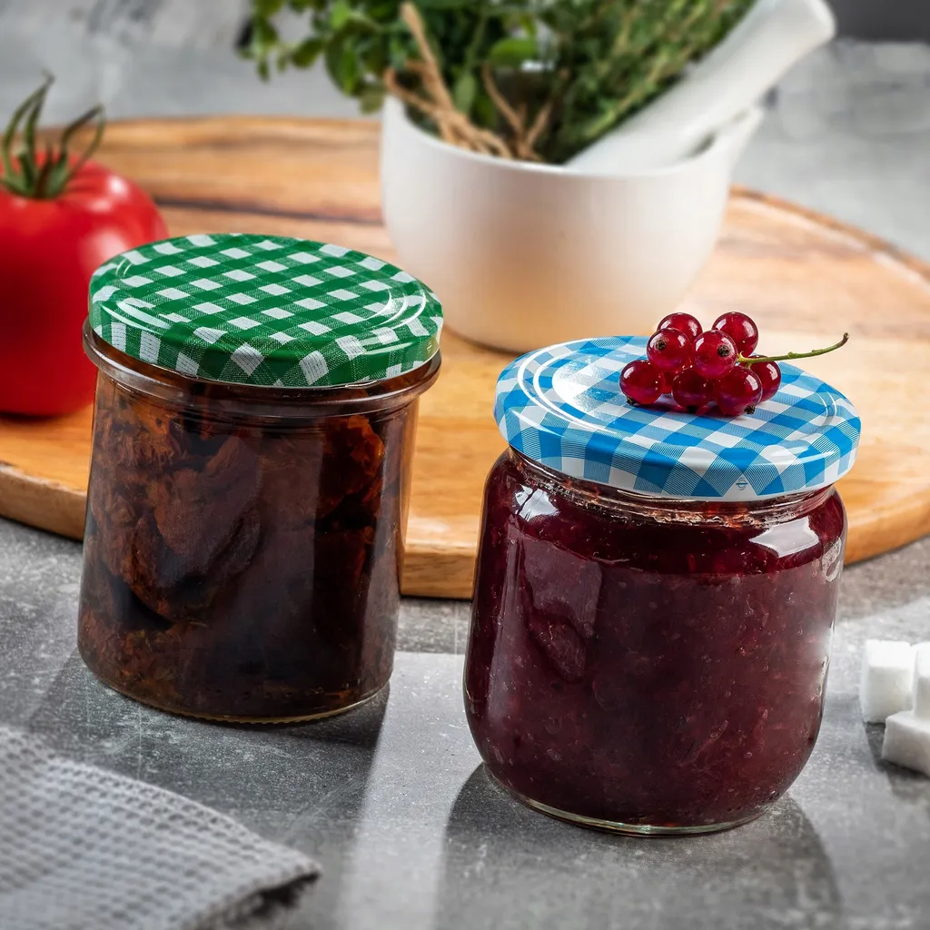 Viva Haushaltswaren Vetro Barattoli per Conserve, Coperchio Dorato, 24 x 106ml, 10 unità