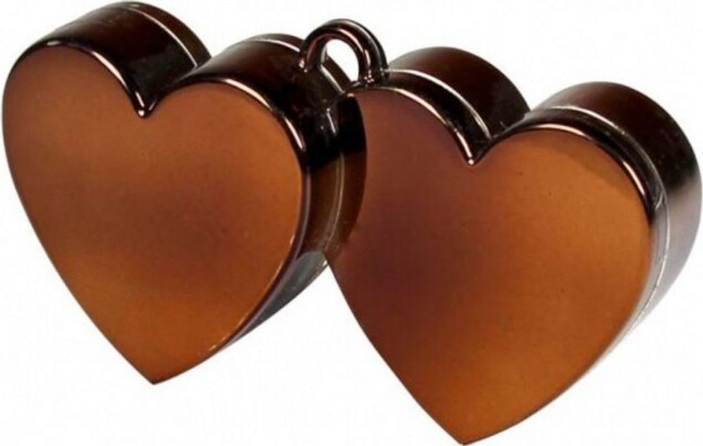 Amscan - Doppelherz - Ballongewicht - Kunststoff SG34297 (Einheitsgröße) (Schokolade)