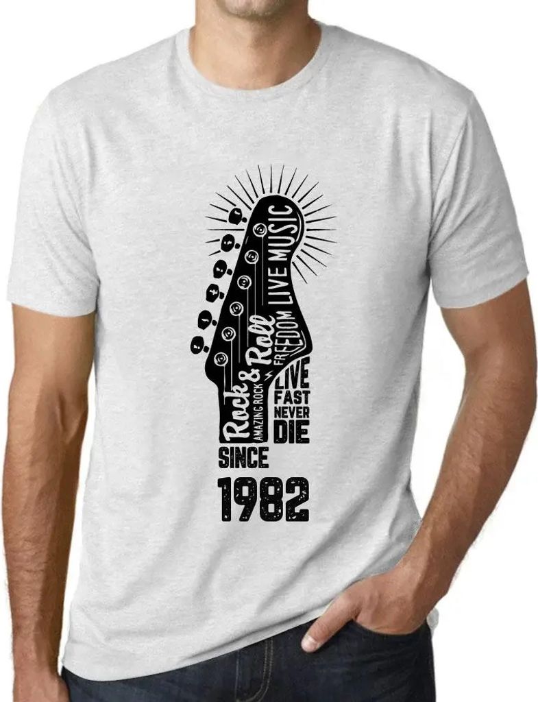 Herren Grafik T-Shirt Lebe schnell stirb nie Gitarre und Rock & Roll seit 1982 – Live Fast, Never Die Guitar and Rock & Roll Since 1982 – Gesch...