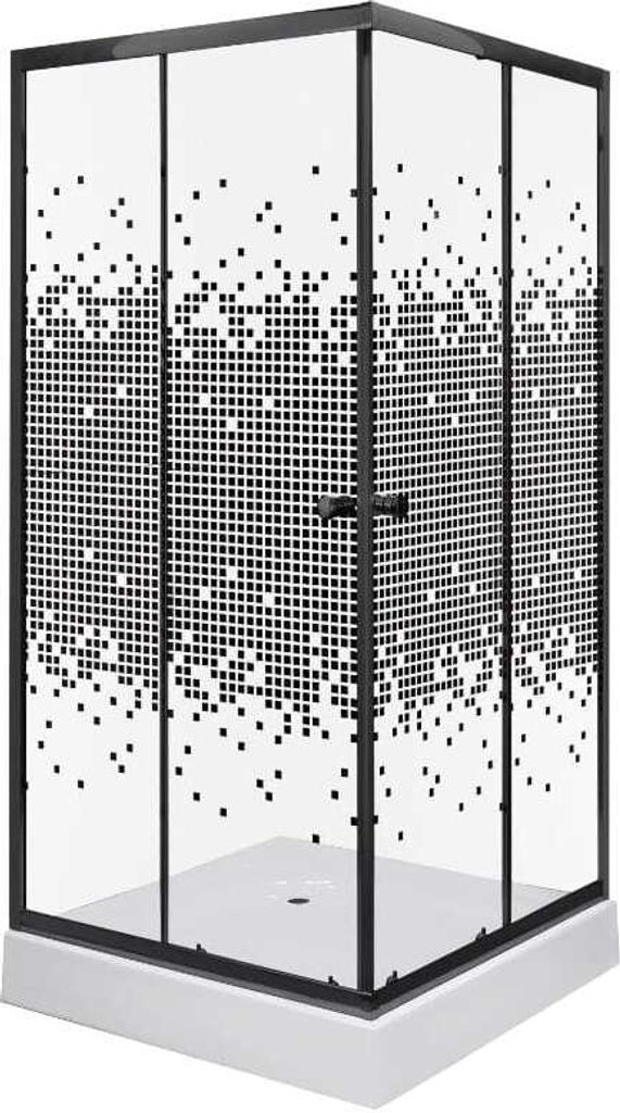 Duschabtrennung 80×80×195 cm / 4 mm mit Duschwanne, Produktbild 