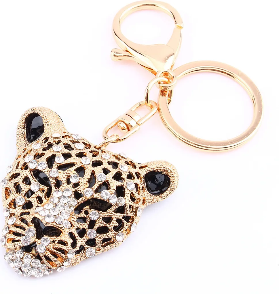 BAMAY Acciaio Inossidabile Tiger Portachiavi 18K Placcato Oro Argento Animali Selvatici Auto Portachiavi Charms per Donne Ragazze (Argento Placcato A