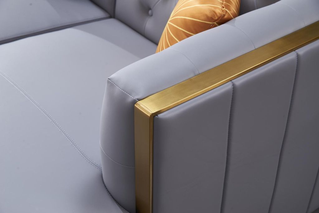 Ecksofa Sofa Couch Ledersofa Wohnlandschaft Luxus Moebel L Form Couchtisch 2tlg