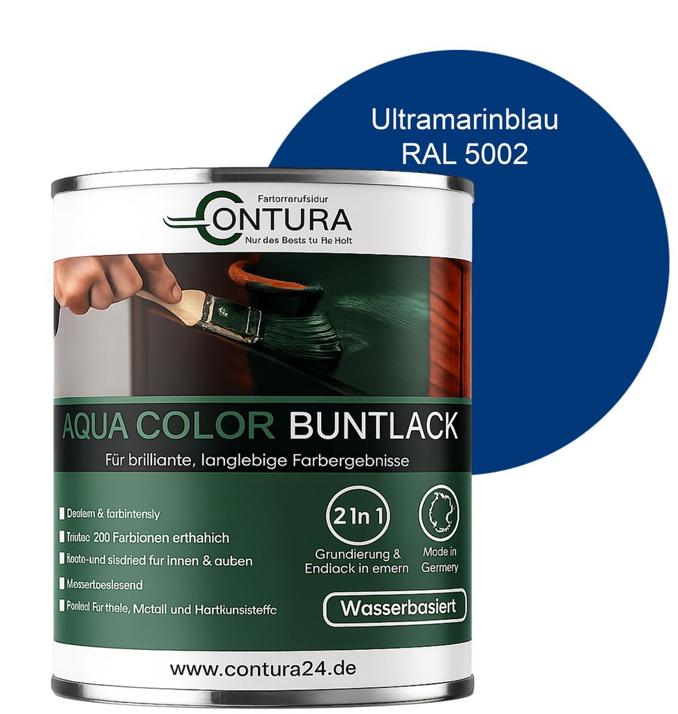 Contura 750ml. Buntlack Lackfarbe Lack Außen Innen Holz Produktbild 