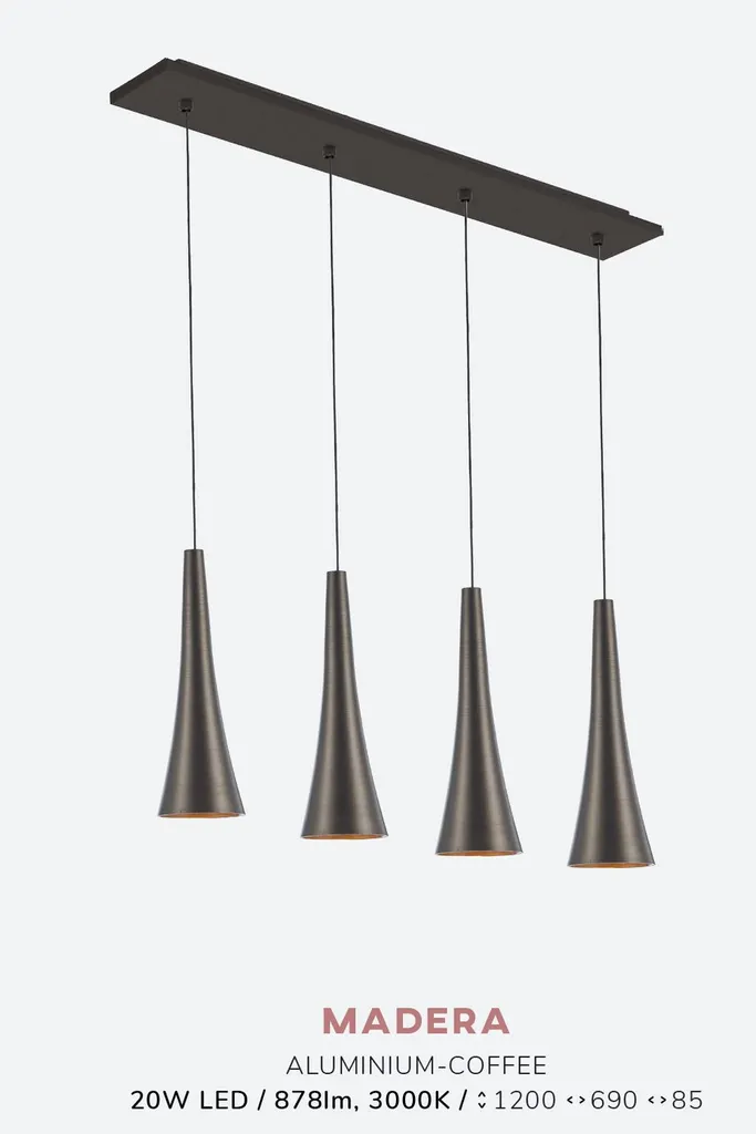 Suspension LED Table à Manger MADERA Café - Éclairage Intérieur 20W