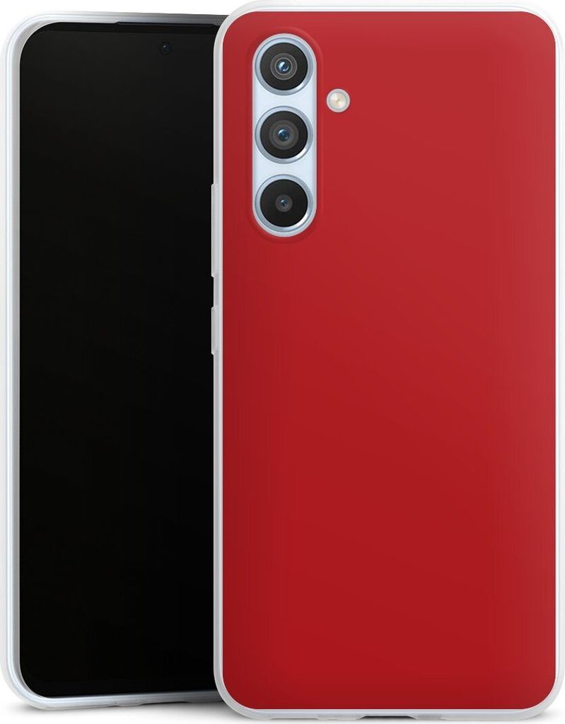 DeinDesign Slim Hülle für Samsung Galaxy A54 5G Silikon Case Ultra Dünn Handyhülle Farbe Rot einfarbig