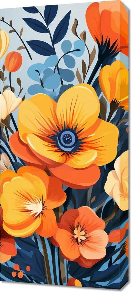 Offerta Quadro Fiori 40x90 Maestà Floreale | Tela Arredo Salotto