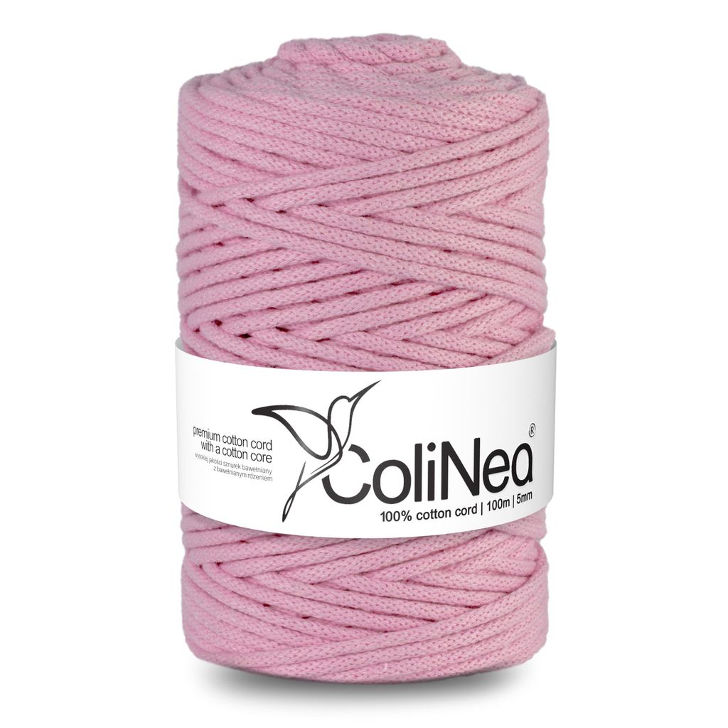 Cordon de coton tressé 5mm 100m rose ColiNea avec âme en Image du produit 