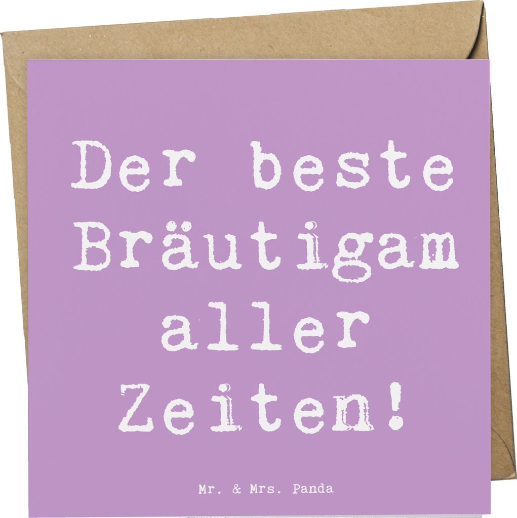 Mr. & Mrs. Panda Grußkarte Spruch Bester Bräutigam - Lavendeltraum - Geschenk, besonderer Tag, Hochzeitsgeschenk, Hochzeitstag, idealer, Geschenk...