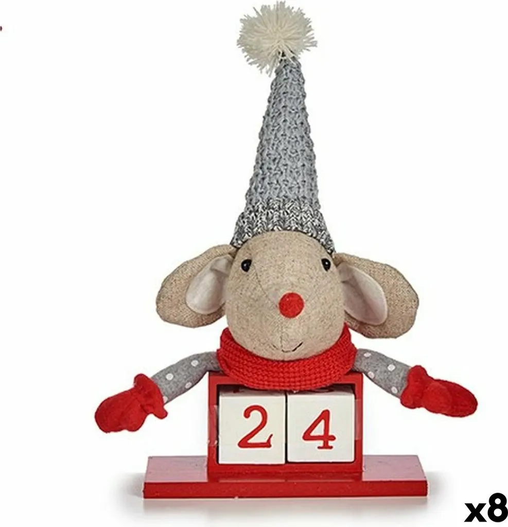 Figurine Krist+ FG18-0705C-R Design Rouge 20x20 cm avec Calendrier
