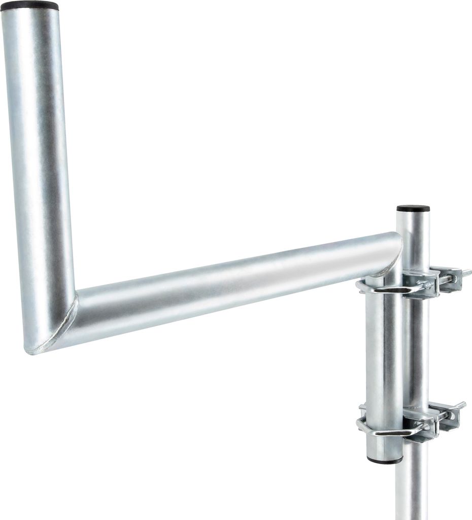 PremiumX Z-Ausleger 50cm Ø 42mm Stahl mit Schellen SAT Mast Ausleger