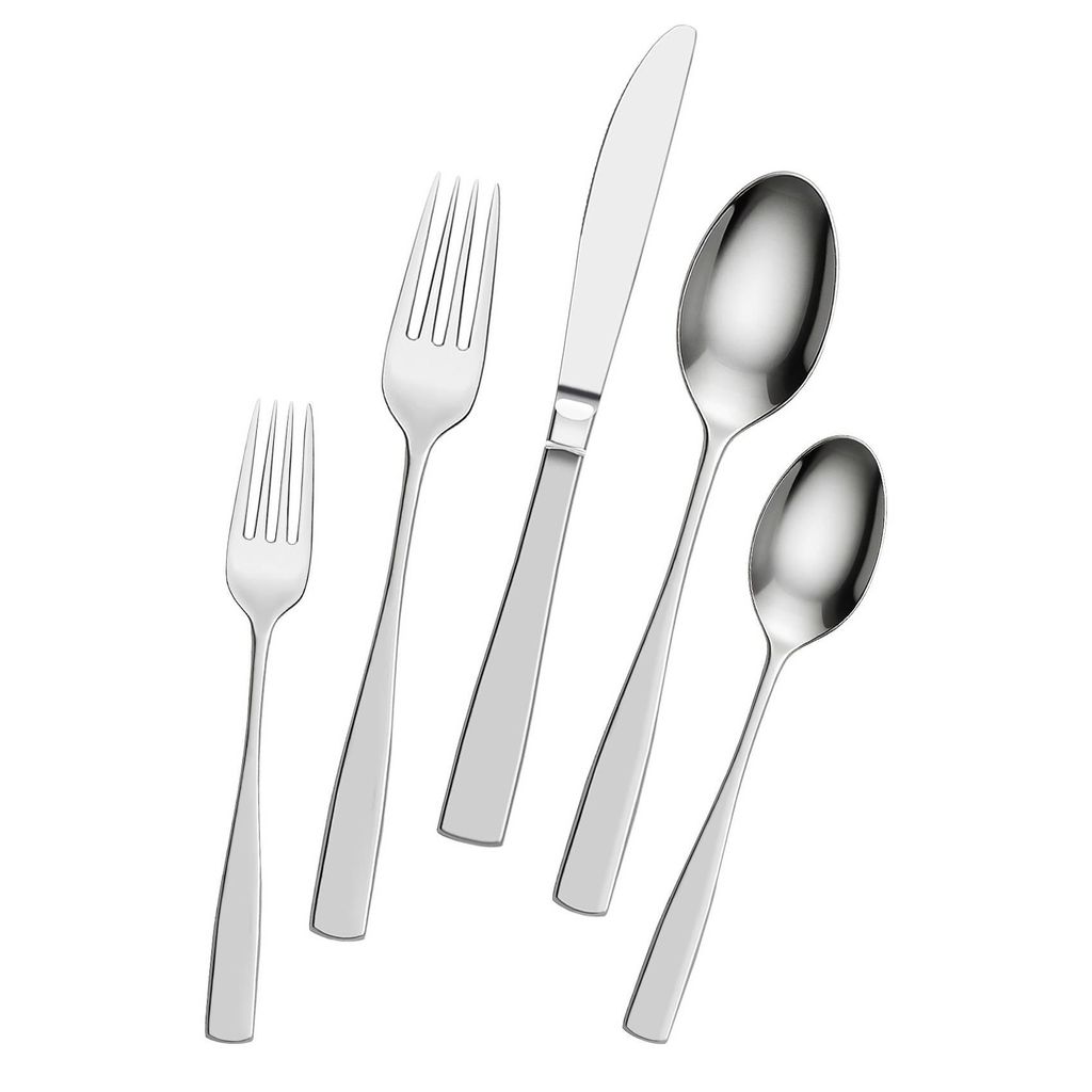 Besteck Set 4 Personen, 20 Teilig Messer Gabel Löffel Set, Modernes Essbesteck mit Glänzendem Finish, Besteck Edelstahl Rostfrei Spülmaschinenfest