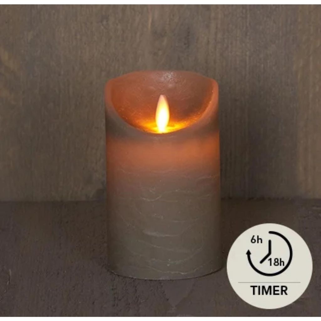 Bougie LED cire véritable avec minuterie mèche vacillante Image du produit 