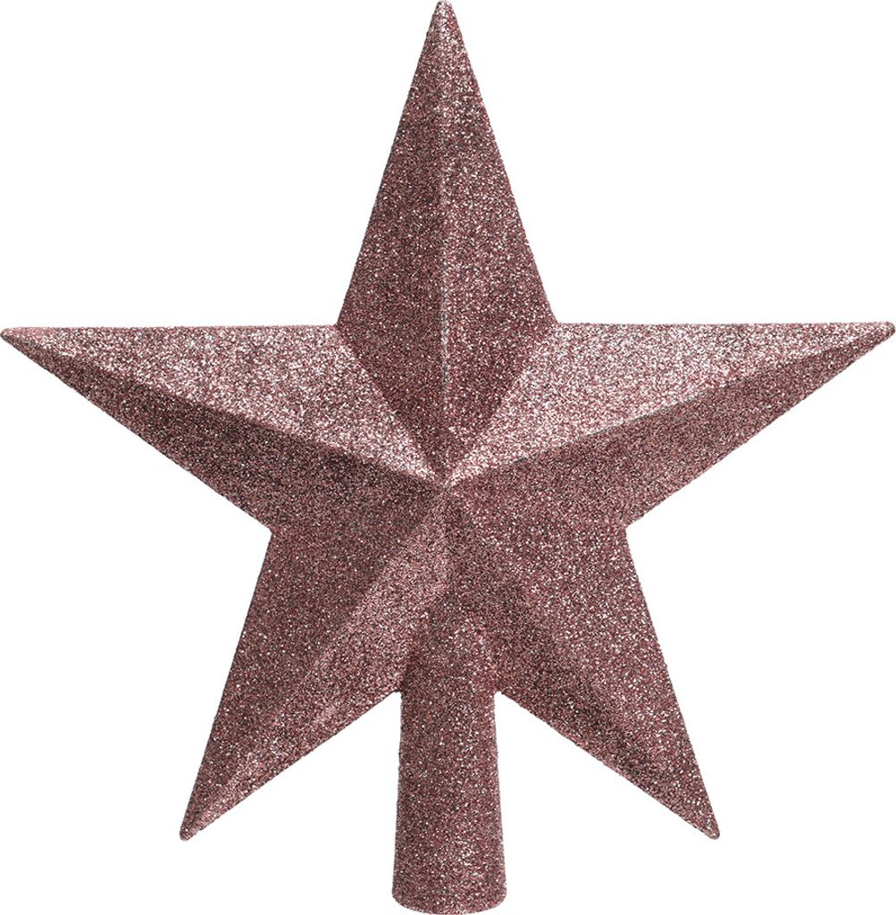 Christbaumspitze Stern mit Glitzer 19cm Kunststoff, Produktbild 