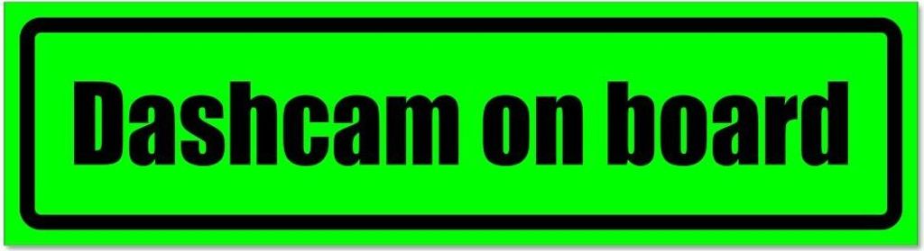 Kiwistar - Autoaufkleber - Grün - Schwarz - 30 x 8 cm - Dashcam on Board invertiert - Hinweis Aufkleber Sticker für Auto, Kfz, Fahrrad, PKW, LKW